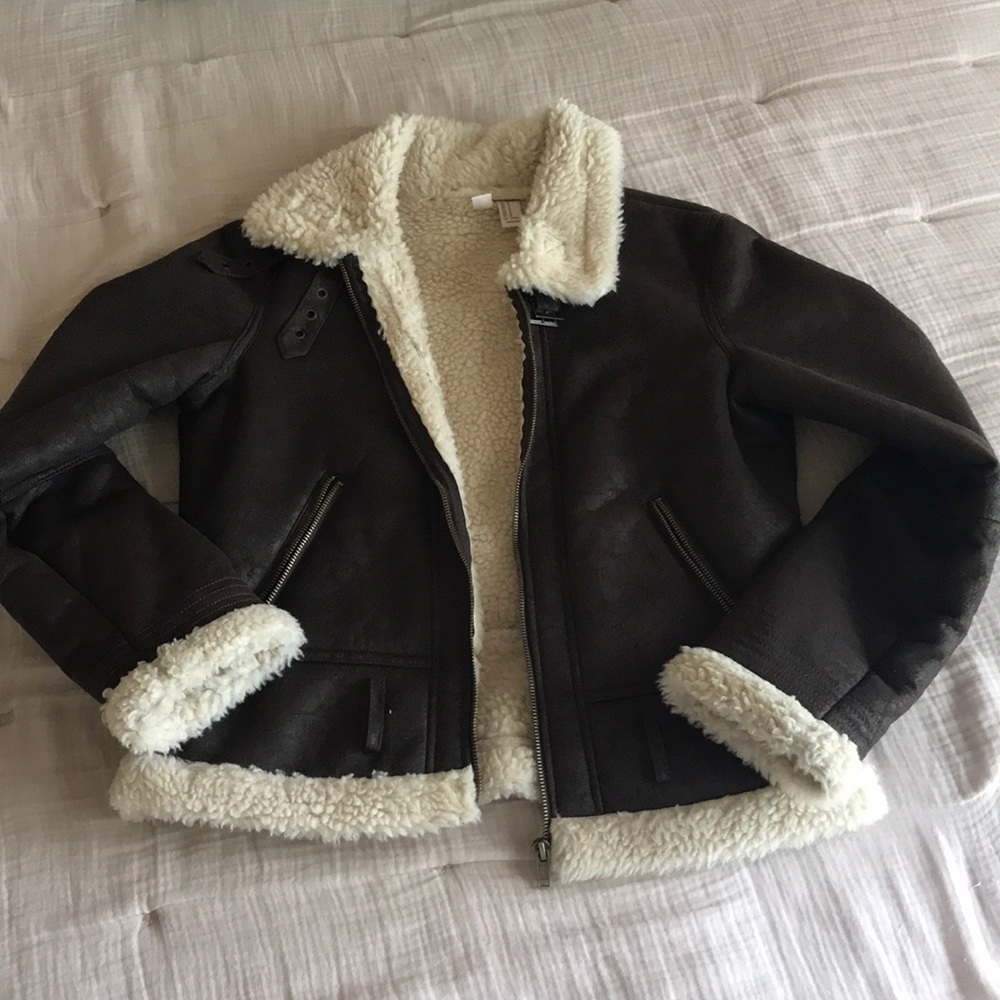 Forever 21 Fur-Trimmed Bomber Jacket
